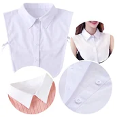 Koszule damskie - Biały kołnierzyk fałszywa koszula półkoszula - miniaturka - grafika 1