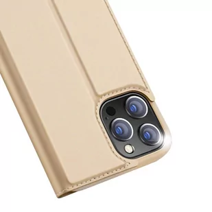 Dux Ducis Skin Pro kabura etui pokrowiec z klapką iPhone 13 Pro złoty - Etui i futerały do telefonów - miniaturka - grafika 3
