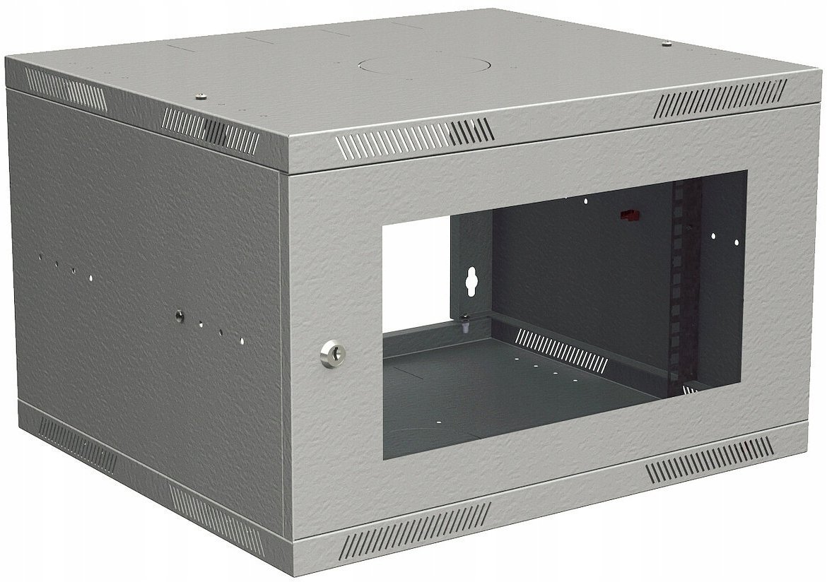 Szafa Solarix Solarix szafa naścienna składana SENSA LITE 9U 450mm, drzwi szklane, RAL 7035 83000103