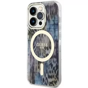 Guess GUHMP14XHLEOPWB do Apple iPhone 14 Pro Max 6,7" niebieski/blue hardcase Leopard MagSafe - Etui i futerały do telefonów - miniaturka - grafika 2
