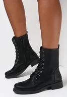 Botki damskie - Czarne Botki Lanarex - miniaturka - grafika 1