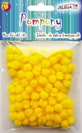 Prace ręczne dla dzieci - Pompony dekoracyjne Aliga żółty 1cm 120szt POM-306 - miniaturka - grafika 1
