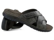 Klapki i japonki męskie - Klapki męskie zapinane na rzep - INBLU ID-07, ciemnoszare - Inblu - miniaturka - grafika 1