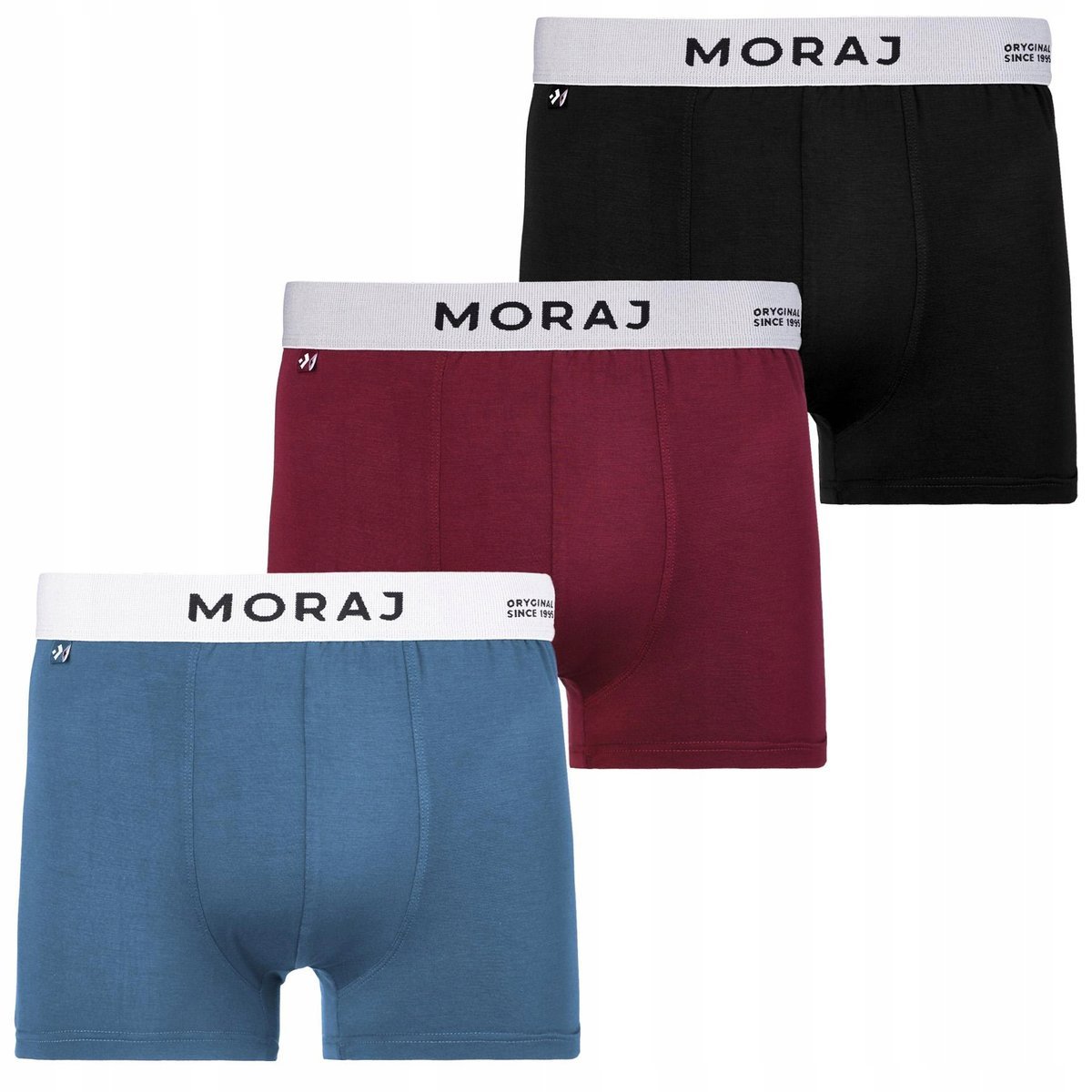 3X Bokserki Majtki Męskie Bawełniane Zestaw Premium Eleganckie Moraj L