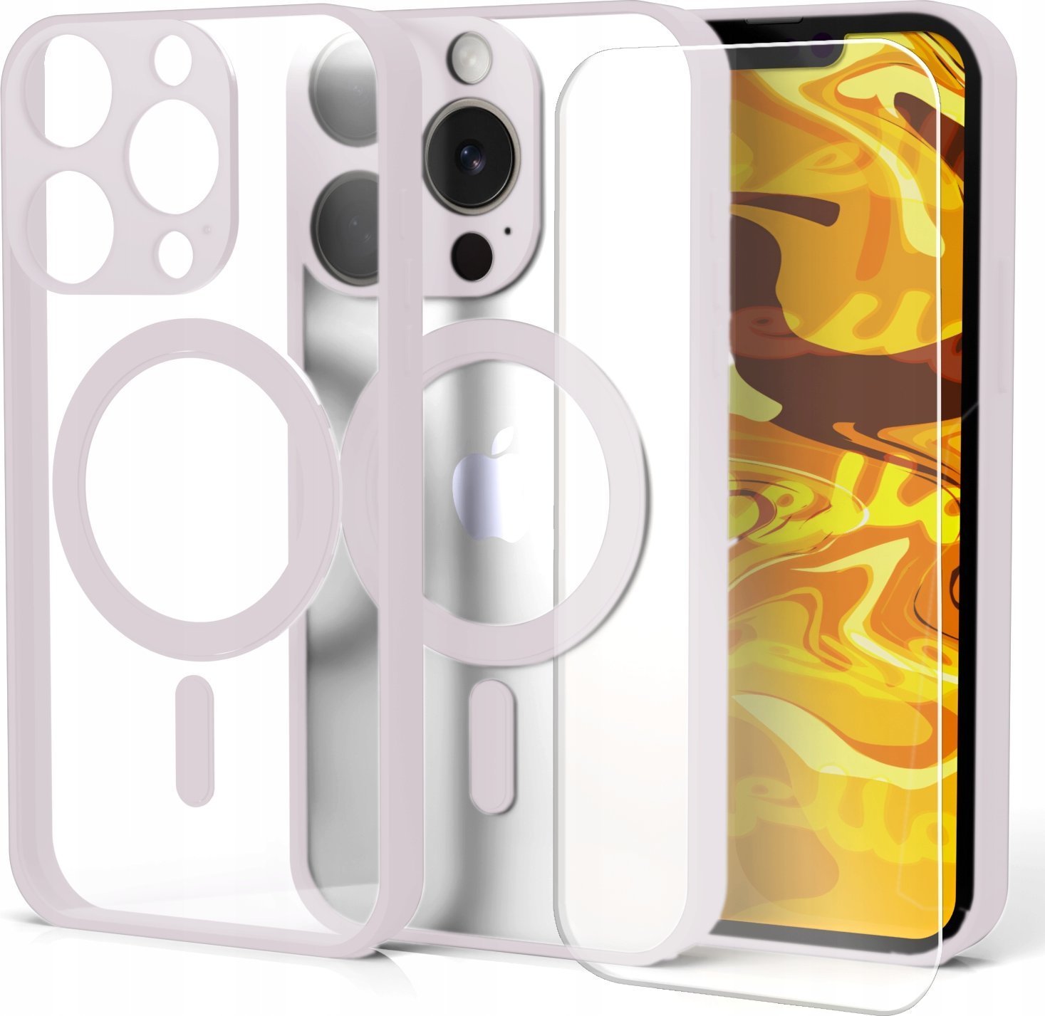 Hello Case Etui do iPhone 15 Pro Różowy MagSafe, Pancerne, Obudowa szkło