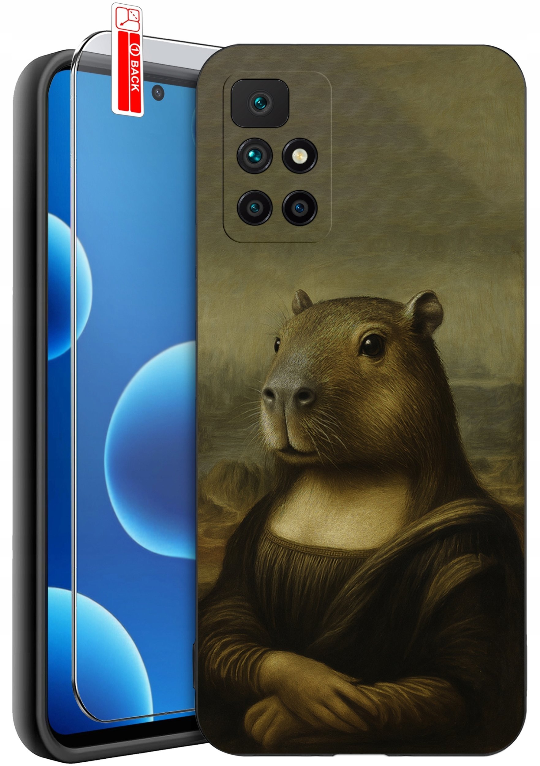krainaGSM Etui Do Xiaomi Redmi 10 Wzory Silikonowe Matt Case + Szkło 9H