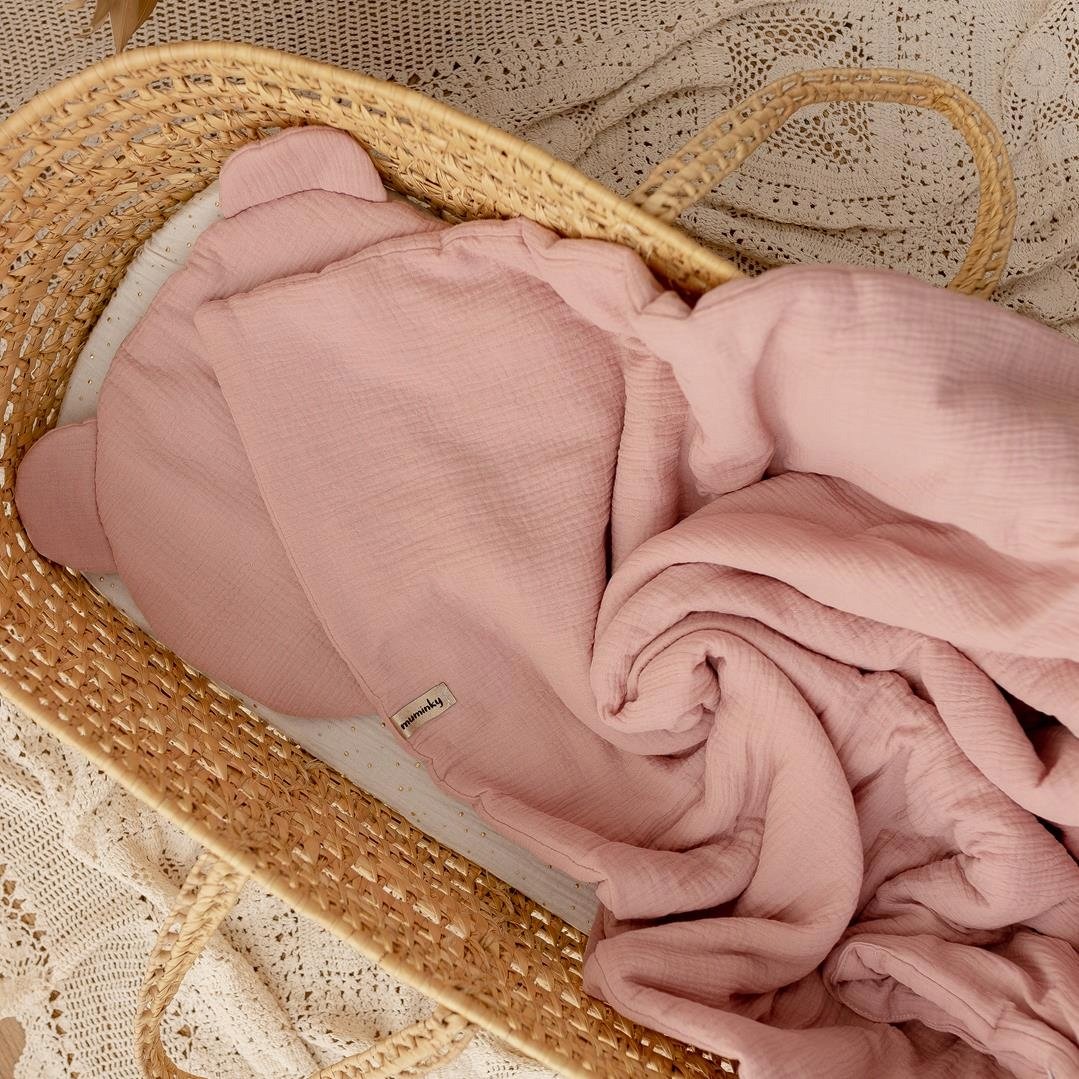 Pościel Przedszkolaka Muślinowa 100x130 Brudny Róż