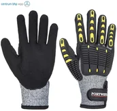 Rękawice robocze - PORTWEST A722 RĘKAWICA ANTYPRZECIĘCIOWA I CHRONIĄCA PRZED UDERZENIEM; SZARY/CZARNY - miniaturka - grafika 1