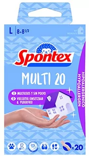 Spontex Dodatkowe 20 jednorazowych rękawiczek (winylowych, bez kurzu, szczególnie przyjazne dla skóry i odporne na rozdarcie), rozmiar L (3 x 20 sztuk) - Rękawice robocze - miniaturka - grafika 1