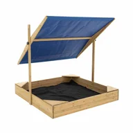 Place zabaw - Drewniana piaskownica TP Toys, z ruchomym zadaszeniem, 100 x 100 x 115 cm - miniaturka - grafika 1