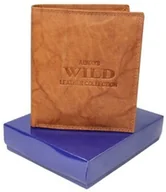 Portfele - Portfel Męski Skórzany WILD Skóra Naturalna Duży Pionowy Bez Zapięcia 0417 JASNY BRĄZOWY Komin Na Bilon 12,5 x 10,5 x 3 [cm] - miniaturka - grafika 1
