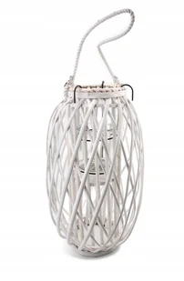 Lampion dekoracyjny Wiklinowy Lucie White 30cm - Lampiony i znicze - miniaturka - grafika 1