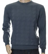 Swetry męskie - STROKERS klasyczny elegancki sweter męski z bawełny XXL 2XL szary grafitowy - miniaturka - grafika 1