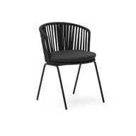 Fotele i krzesła ogrodowe - Czarne metalowe krzesło ogrodowe Saconca – Kave Home - miniaturka - grafika 1