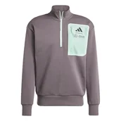 Koszulki męskie - adidas Mężczyźni MERCEDES - AMG PETRONAS FORMULA ONE TEAM PREMIUM WOVEN FLEECE TOP MEN, grey strata/frozen green, XXL - miniaturka - grafika 1