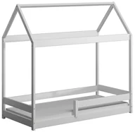 Łóżka - Białe łóżko parterowe domek z materacem K2-G74 - miniaturka - grafika 1