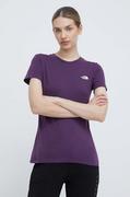 Koszulki sportowe damskie - The North Face t-shirt damski kolor fioletowy NF0A87NHV6V1 - miniaturka - grafika 1