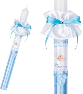 Świeca na chrzest ze zdjęciem dziecka Model G5 - Dewocjonalia - miniaturka - grafika 1