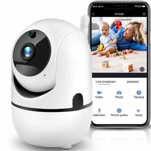 NIANIA KAMERA CZUJNIK RUCHU BEZPRZEWODOWA FULL HD NIGHT VISION OBROTOWA - Elektroniczne nianie i monitory oddechu - miniaturka - grafika 1
