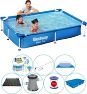 Baseny ogrodowe - Bestway Steel Pro 221x150x43 cm Prostokątny - Zestaw basenowy - miniaturka - grafika 1