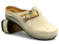 Klapki i japonki damskie - Klapki damskie ze skórzaną wkładką beżowe Inblu PF-04 - miniaturka - grafika 1