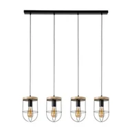 Lampy sufitowe - Britop LAMPA wisząca NETUNO 184159404 metalowa OPRAWA retro ZWIS industrialny drewno czarny - miniaturka - grafika 1