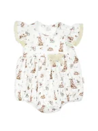 Kombinezony dla dzieci - Niemowlęcy rampers niemowlęcy w zajączki kremowy Nicol,r.62 - miniaturka - grafika 1