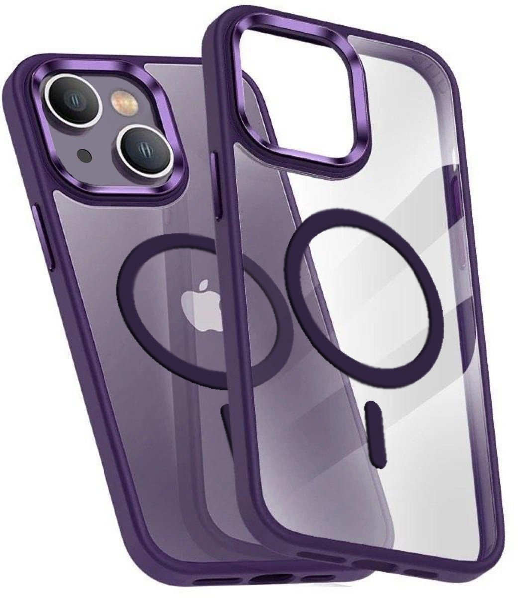 Etui MagSafe Magnetyczne Magmat do Apple iPhone 15 Plus, fioletowe półprzezroczyste