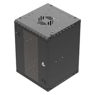 Szafy rack - Szafa wisząca Standard 10" 9U, 300mm, drzwi szklane, czarna - miniaturka - grafika 1