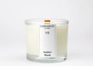 Świece - Świeca Zapachowa Sojowa 200g / Bursztyn Piżmo, drewniany knot, 40h/Sawarge Candles - miniaturka - grafika 1
