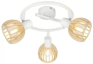 Candellux Lampa sufitowa reflektorek ATARRI PLAFON SPIRALA 3X25W E14 BIAŁY+DREWNO 98-68125 - Lampy sufitowe - miniaturka - grafika 1
