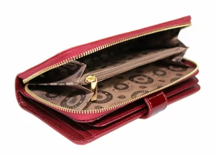 Portfel Damski Skóra Licowa Lakierowana PETERSON Duży Z Suwakiem Piórnik Z Zapięciem BC 603 RFID 16,5 x 10,5 x 3 [cm] - Portfele - miniaturka - grafika 10