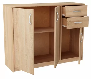 Komoda Szafka 3d2s Dąb Sonoma 110cm Szuflady Regał - Komody - miniaturka - grafika 1