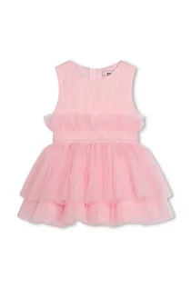 Sukienki i spódniczki dla dziewczynek - Karl Lagerfeld sukienka niemowlęca kolor różowy mini rozkloszowana - grafika 1