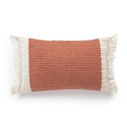 Poduszki ogrodowe - Pomarańczowo-biała poszewka na poduszkę z tworzywa z recyklingu Kave Home Isaura, 30x50 cm - miniaturka - grafika 1