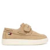 Buty dla chłopców - Półbuty Tommy Hilfiger Low Cut Velcro T1B4-34340-0315 M Beżowy - miniaturka - grafika 1