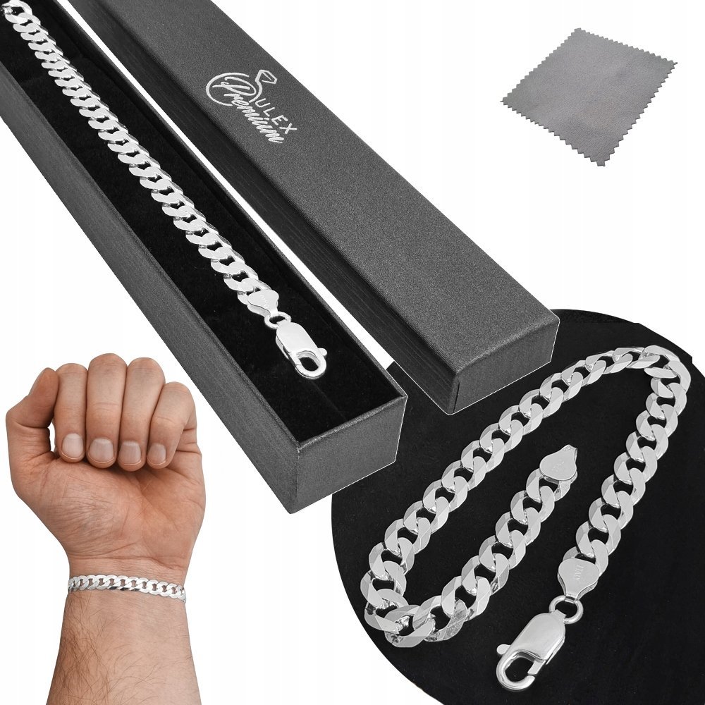 Bransoletka Męska srebro pr 925 Kieta Splot PANCERKA 21 cm x 7.5 mm