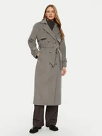 Płaszcze damskie - ACCESS FASHION Płaszcz przejściowy 44-9001-119 Szary Relaxed Fit - miniaturka - grafika 1