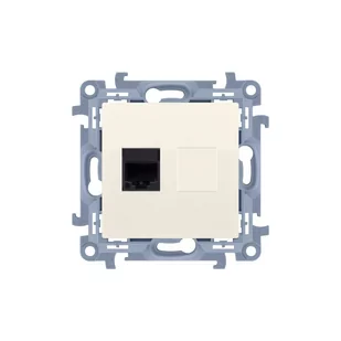 LEDart telefoniczne RJ12 pojedyncze kremowe CT1.01/41 Kontakt Simon10 - Gniazdka elektryczne - miniaturka - grafika 1