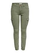 Spodnie damskie - ONLY Damskie spodnie cargo do kostek, bojówki, khaki-zielony (Oil Green), 34W / 32L - miniaturka - grafika 1