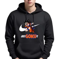 Bluzy męskie - Bluza Męska Czarna Z Kapturem Just Do It Goku Sportowe Super Wzory - M - miniaturka - grafika 1
