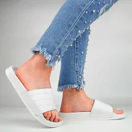 Klapki i japonki damskie - Beppi 2178362 klapki basenowe damskie piankowe białe - miniaturka - grafika 1