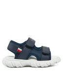 Buty dla chłopców - Tommy Hilfiger Sandały Velcro Sandal T1B2-33898-1591 M Granatowy - miniaturka - grafika 1