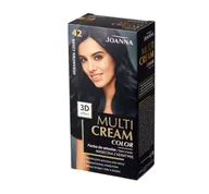 Farby do włosów i szampony koloryzujące - Joanna Multi Cream 3D 42 Hebanowa Czerń - miniaturka - grafika 1