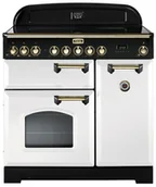 Kuchenki elektryczne - Kuchnia z płytą ceramiczną FALCON Classic Deluxe 90 Biały mosiądz - miniaturka - grafika 1