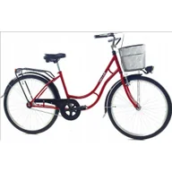 Rowery - Rower Dallas Retro 26" 1spd - bordowy z koszem - miniaturka - grafika 1