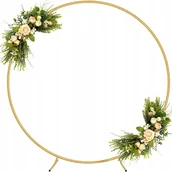 Balony i akcesoria - DUŻE ZŁOTE KOŁO 2,4m NA BALONY STOJAK BALONOWY STELAŻ METALOWY ŚLUB IMPREZA - miniaturka - grafika 1