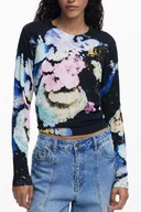Koszulki i topy damskie - Czarny sweter damski Desigual - DESIGUAL - miniaturka - grafika 1