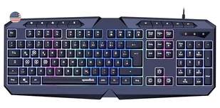 Speedlink LUDICIUM RGB Rainbow Gaming Keyboard - do gier RGB z kablem, układ US-Layout QWERTY, blokada klawisza Windows, przełącznik WASD, 10 klawiszy multimedialnych, przewodowa,czarna - Klawiatury - miniaturka - grafika 1