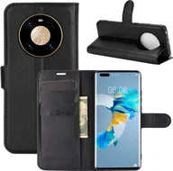 Portfele - Pokrowiec ochronny na telefon komórkowy Huawei Mate 40 Pro Etui Pokrowiec Etui Portfel, Kolor: Czarny - miniaturka - grafika 1